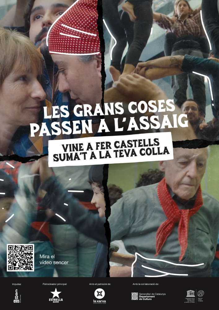 Campanya “Les coses grans passen a l’assaig” per la Coordinadora de Colles Castelleres de Catalunya